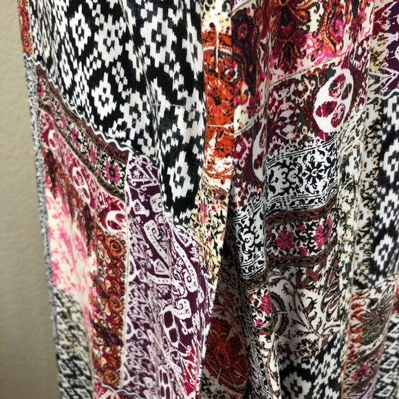 JJill Women’s Pink Dress Multi Color Print Sleeveless Midi Boho Peasant Size S - Picture 7 of 9